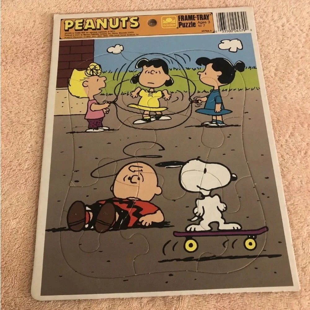 Vintage Golden Frame Tray Puzzle Peanuts #4579A-3 Complete